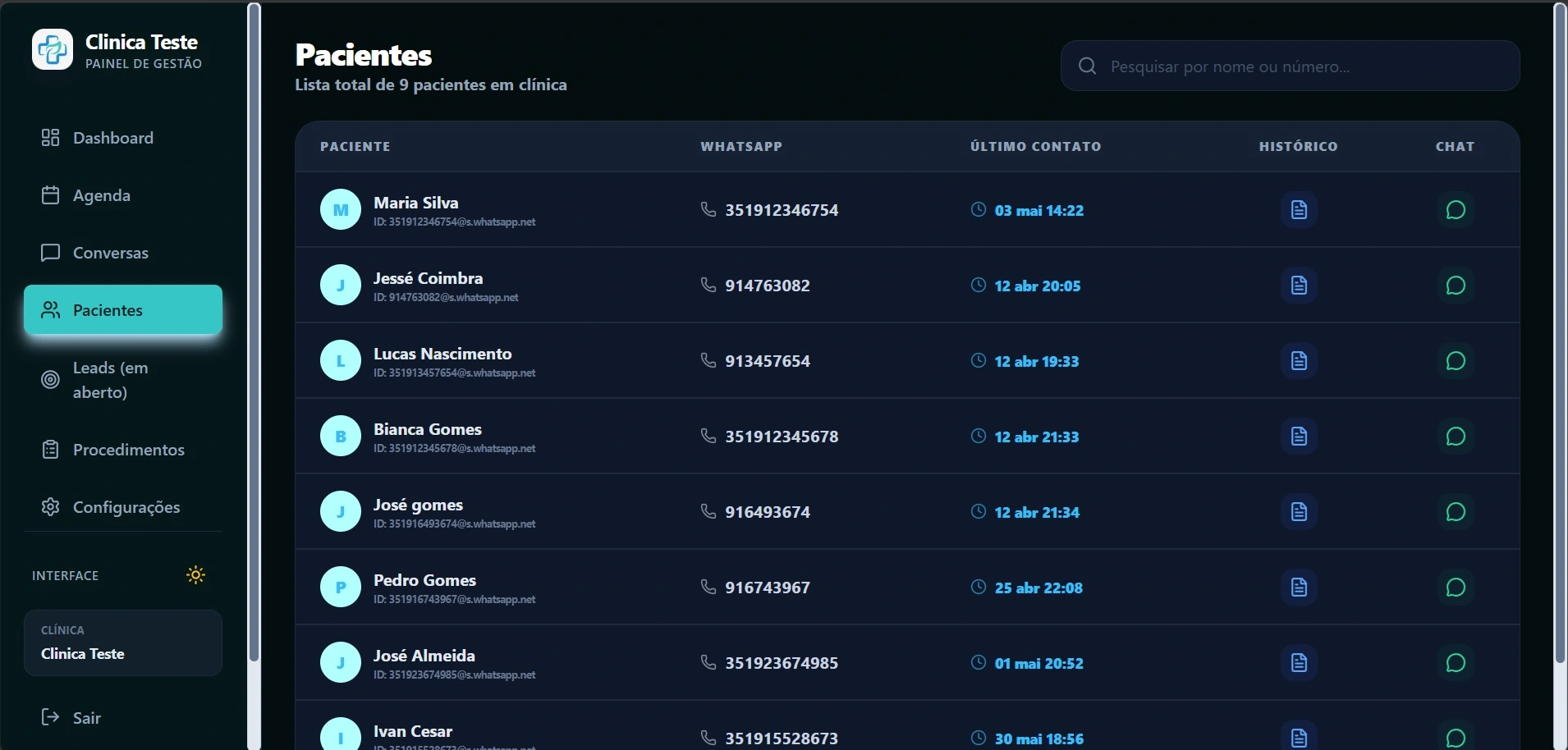Interface de Gestão de Apoio LusaBot AI