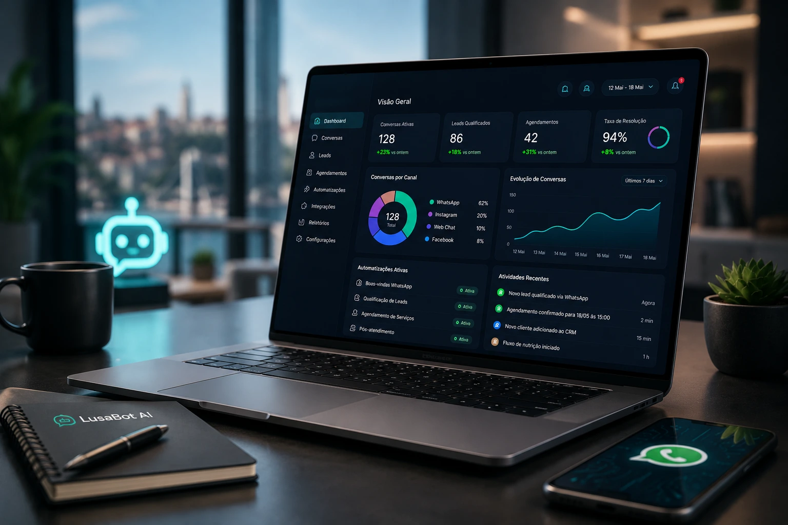 Plataforma de automação com Inteligência Artificial para empresas em Portugal